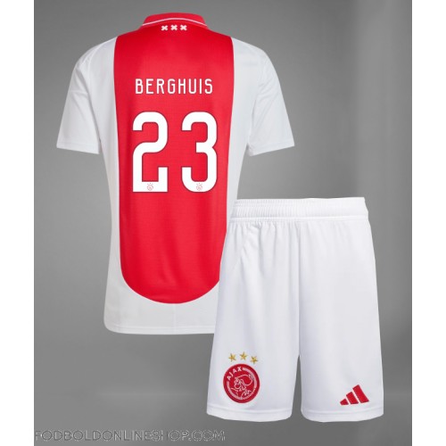 Ajax Steven Berghuis #23 Hjemme Trøje Børn 2024-25 Kortærmet (+ Korte bukser)